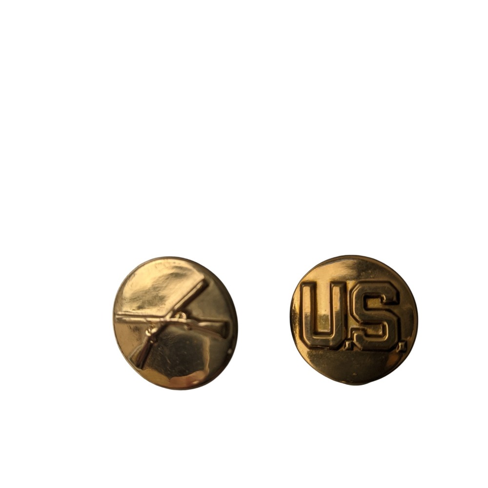Vintage US Army Enlisted Infantry Branch Insignia Crossed Rifles US Pins Set
